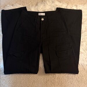 Zara Black Cargo Pants Size 2